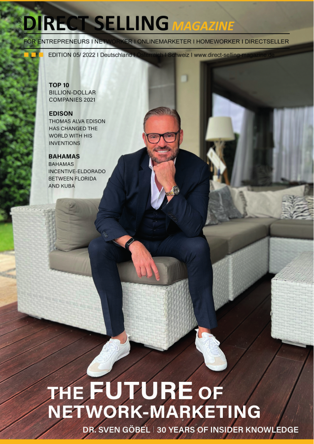 Copertina di Direct Selling Magazine 05/2022 dedicata al Dr. Sven Goebel
