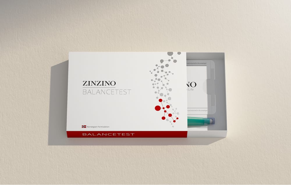 Zinzino BalanceTest-Kit mit Materialien zur Probenentnahme